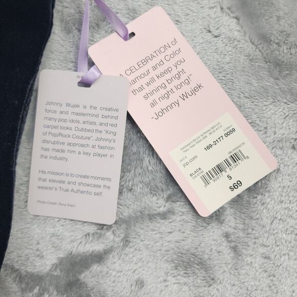 NEW Johnny Wujek Top Womens 5 Juniors Black Velvet Strapless Corset Bustier - Picture 6 of 13